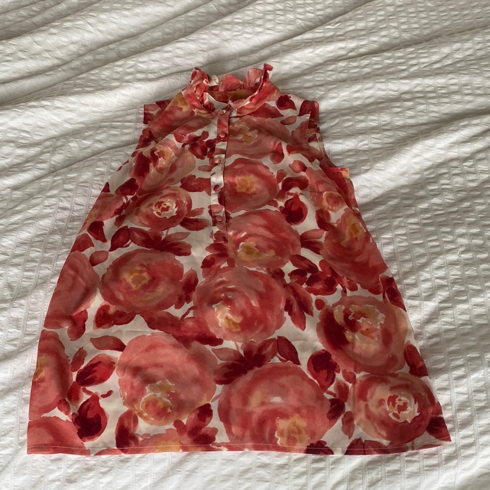 Sleeveless 3/4 button up blouse
